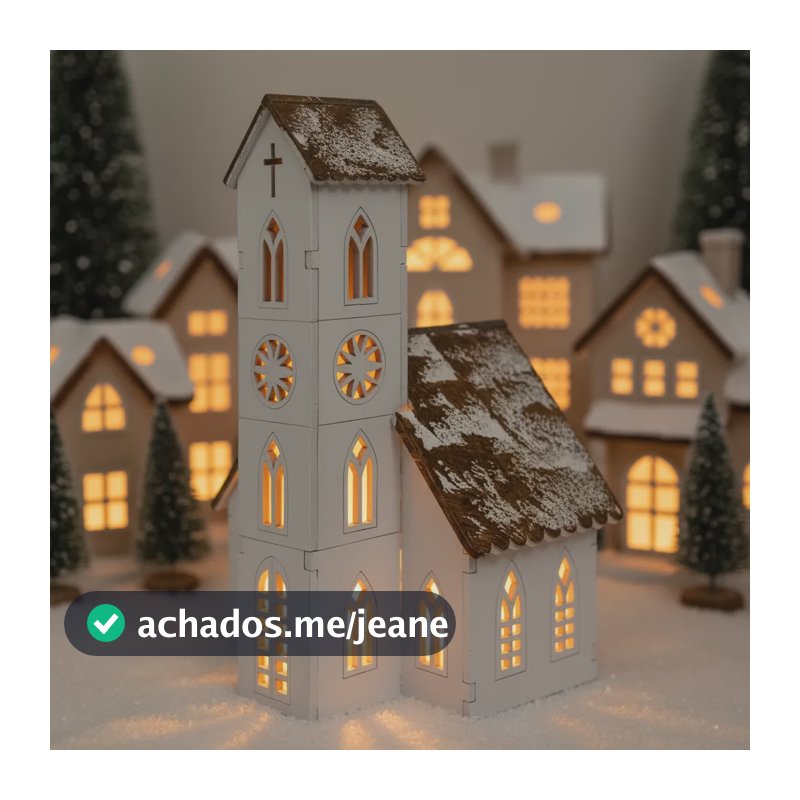 Decoração De Natal-igreja Branca Luminária P/ Vila De Natal