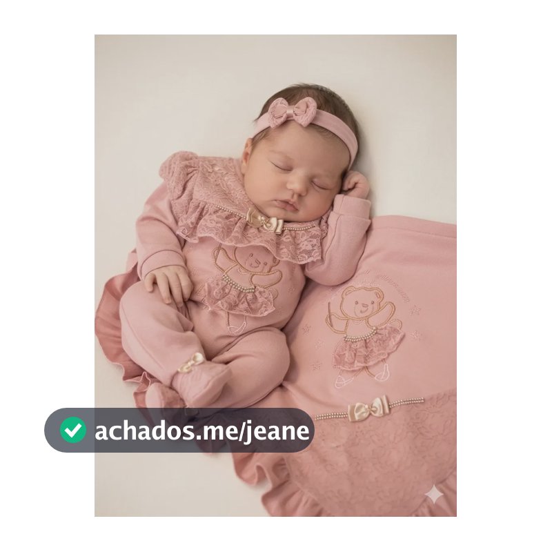 Conjunto Bebê Vestindo Anjo Luxo Menina Saída Ursa Bailarina Rosa Único
