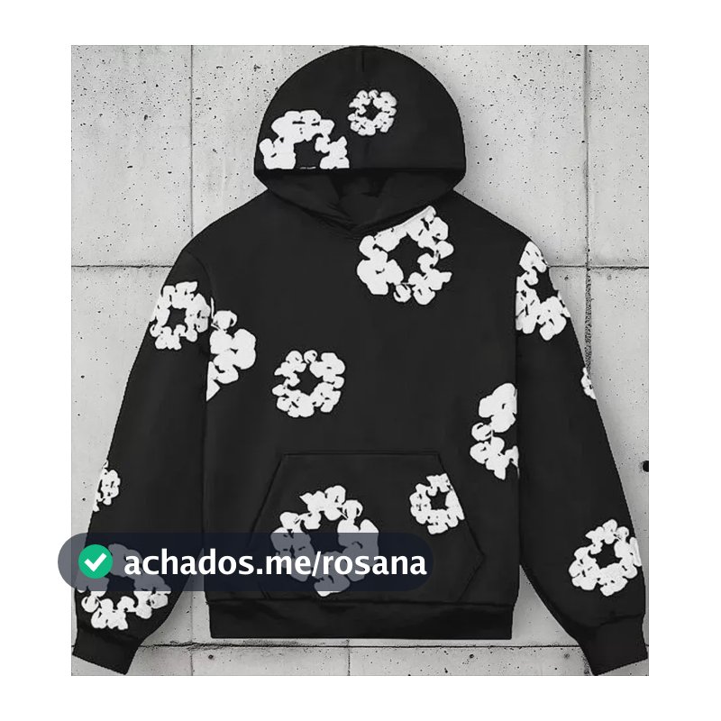 Moletom Denim Tears - Conforto E Estilo P Preto Floral Branco