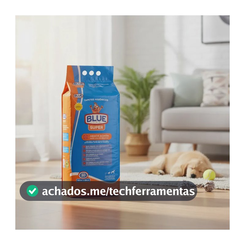 Tapete Higiênico Super Premium Blue Alta absorção Tamanho 82x60cm 30 Unidades