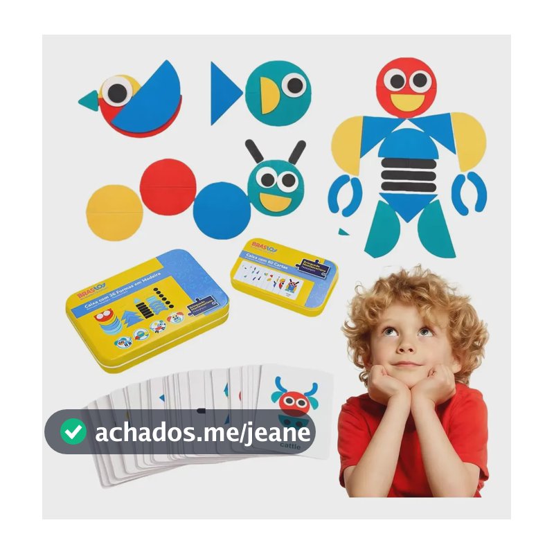 Brastoy Jogo Educativo Infantil 36 Blocos E 60 Cartas Didáti