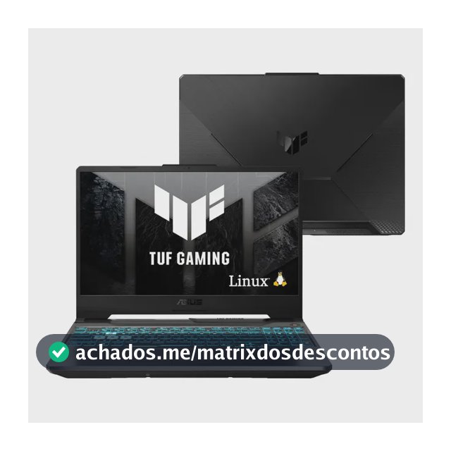 Notebook Gamer ASUS TUF Gaming A15, AMD RYZEN 7, RTX 3050, 8GB RAM, 512GB SSD, Linux KeepOS, Graphite Black - FA506NCG-HN216