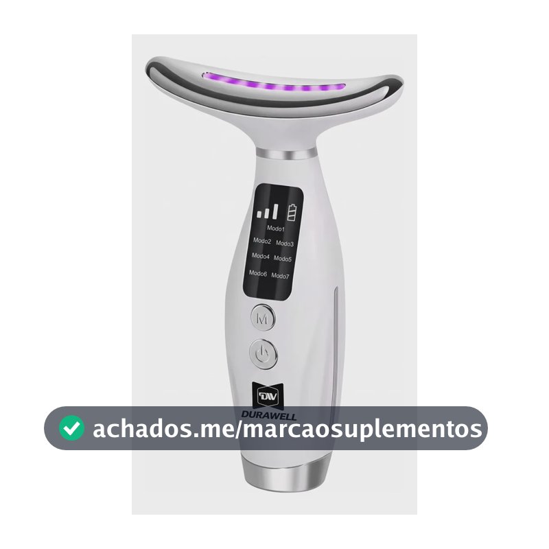 Massageador Facial Pescoço Rosto Led Vibração Fototerapia Rejuvenescer Firmeza Anti-rugas Aparelho Redutor De Papada Branco