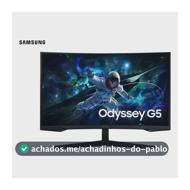 Monitor Gamer Samsung Odyssey G5, 32 ,qhd, 165hz,1ms,hdmi,dp Preto