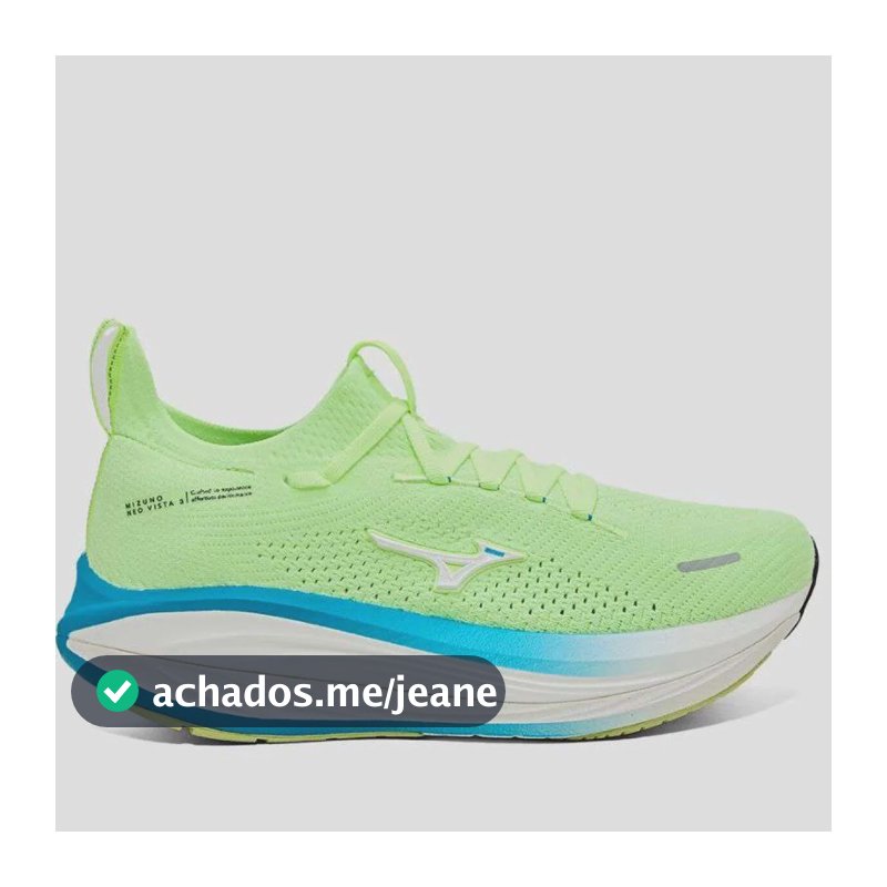Tênis Mizuno Neo Vista 3 Masculino Running Performance Plac Verde/branco 39 Br