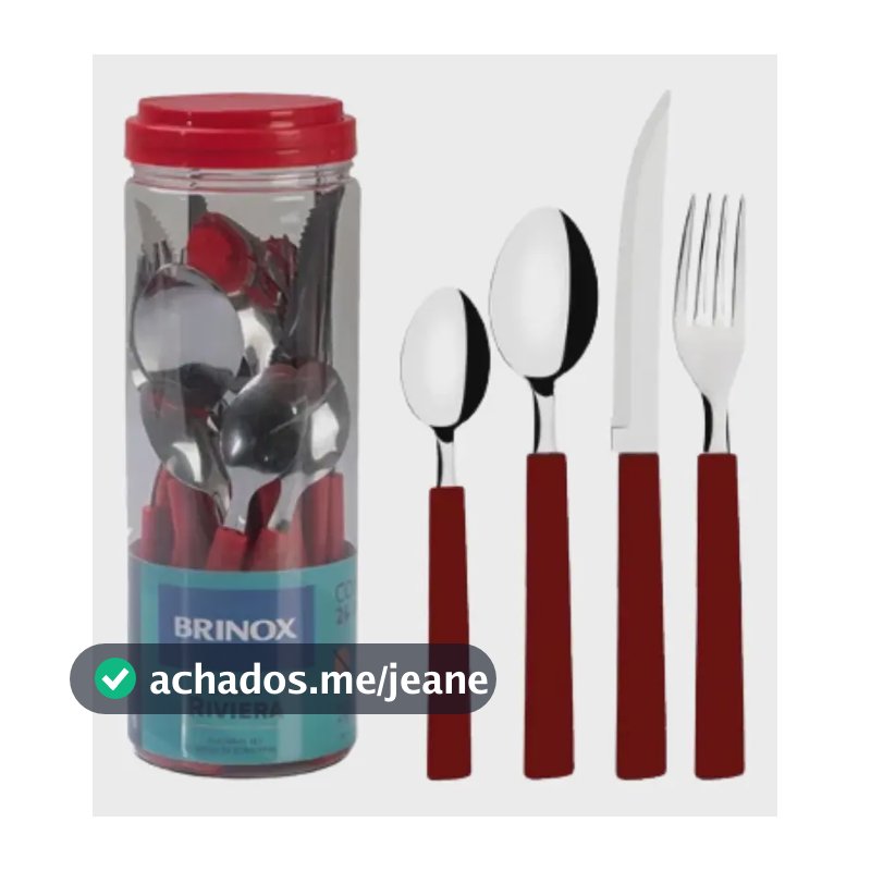Jogo Talheres Em Aço Inox 24 Peças Riviera Brinox - Cores Cor Vermelho