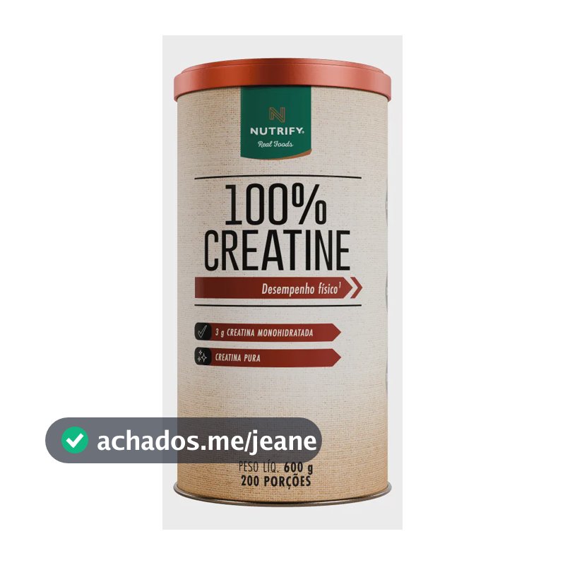 Suplemento Alimentar Creatine 100% Sem Glúten Lata 600g Nutrify Sem Sabor