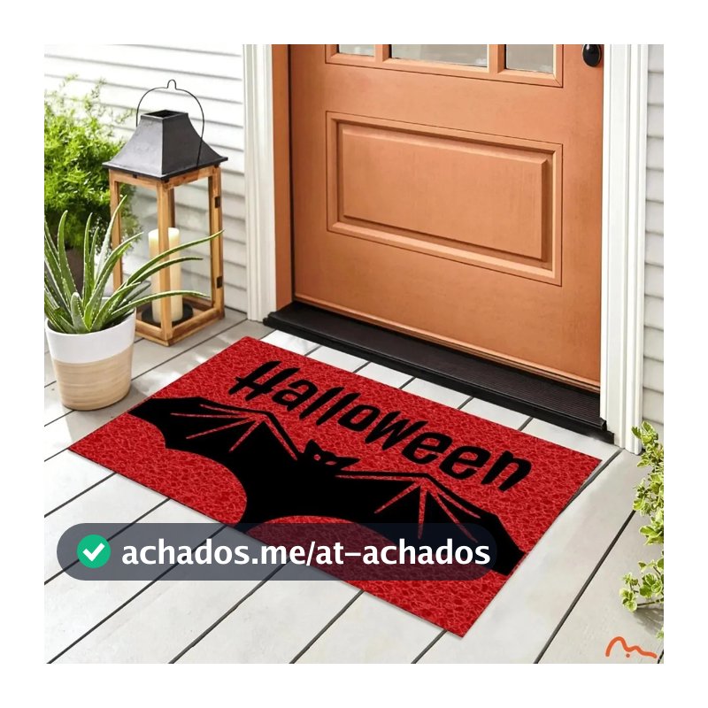 Tapete Capacho Halloween Ap Casa Decoração 13mm Vermelho