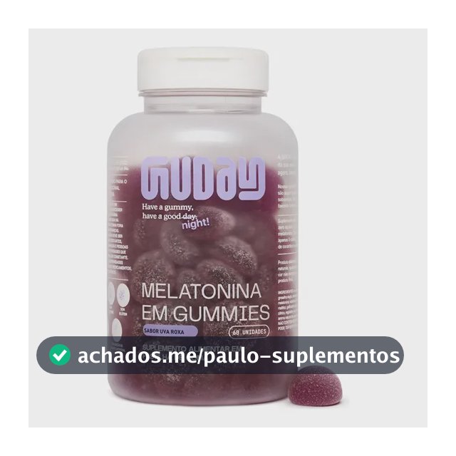 Melatonina Guday Sabor Uva Roxa 60 Gomas Vegano