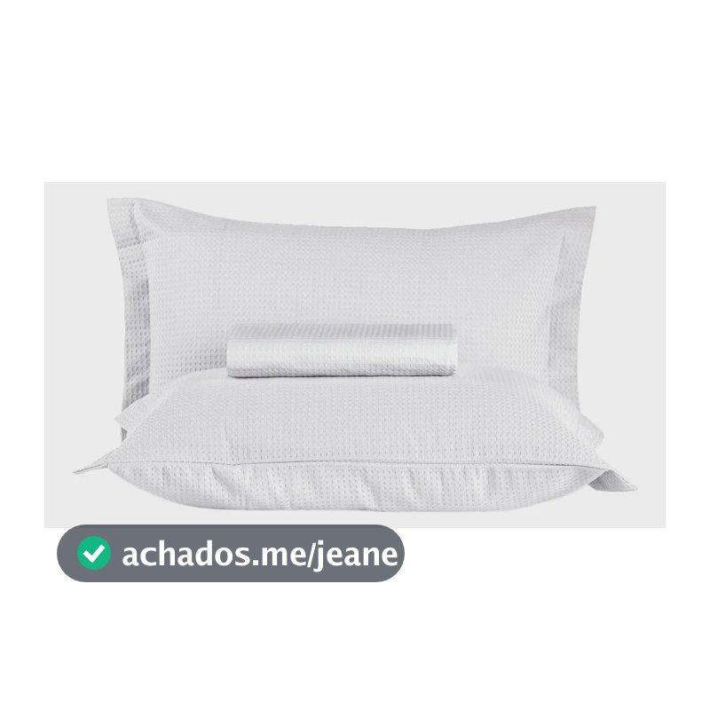 Kit Colcha Piquet Queen 100% Algodão Gênova Teka 3 Peças Cor Branco