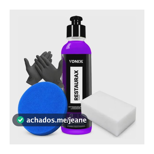 Kit Restaurax Renova Plástico Aplicador Zacs Luva Nitrílica Cor Roxo