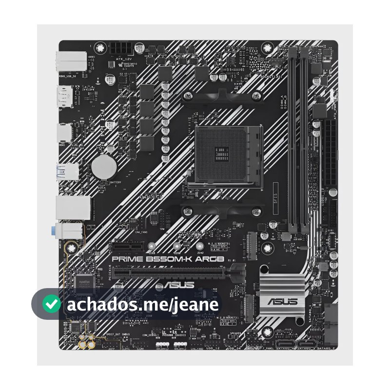 Placa-mãe Gamer Asus Prime B550m Argb Am4 Ddr4 Pcie 4.0 Preto