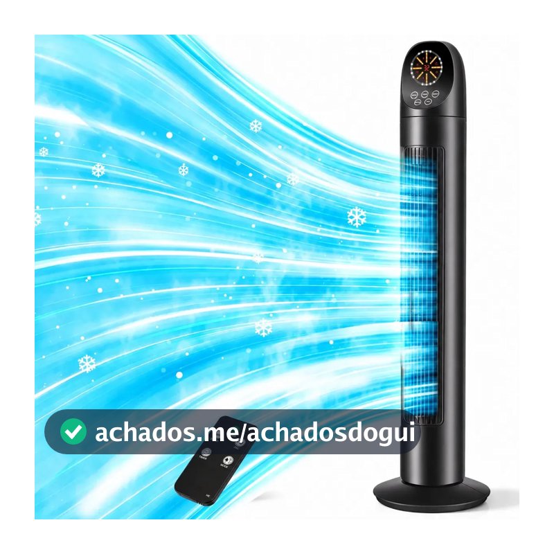 Ventilador De Torre Silencioso Com 3 Velocidades E Timer 9h, Ventilador De Coluna XINGWON Com Controle Remoto, Oscilação 80°, Ideal Para Quarto, Sala E Escritório, Promove A Circulação De Ar