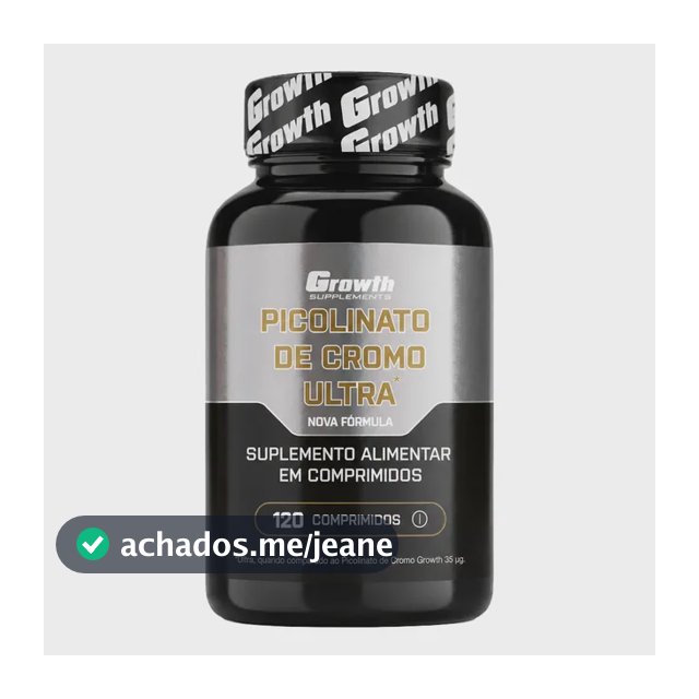 Picolinato De Cromo Ultra 120 Comp Growth Supplements Sem Sabor
