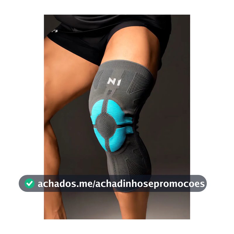 Joelheira Esportiva Cinza N1 Sport Pro Knit 3D Tamanho P