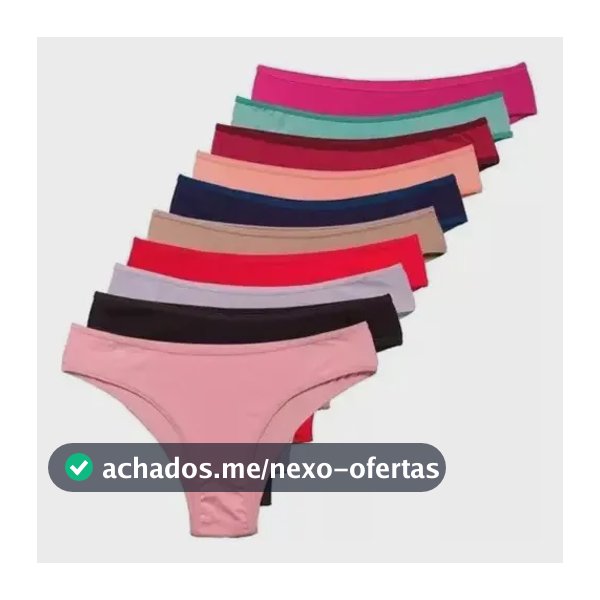 Kit 10 Calcinha Microfibra Feminina Calcinhas Algodão Tanga Lisas E Estampadas Microfibra M