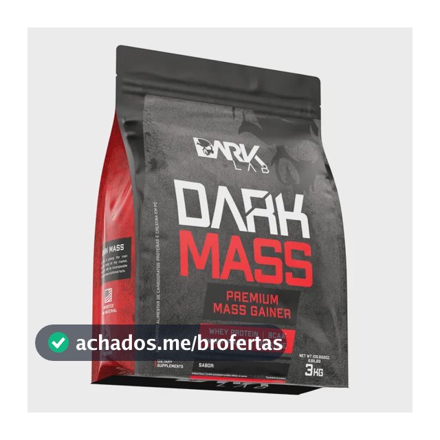 Hipercalórico Dark Mass 3kg Chocolate Branco c/ Morango Dark Lab