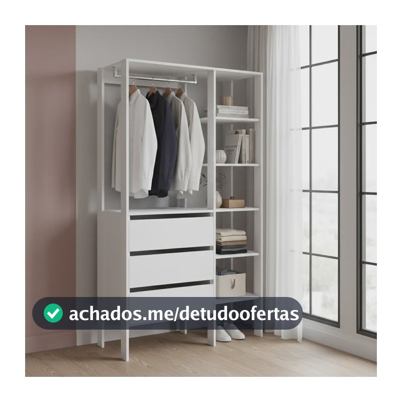 Closet 03 Gavetas Db001 Branco Pp Milani Store Branco Branco