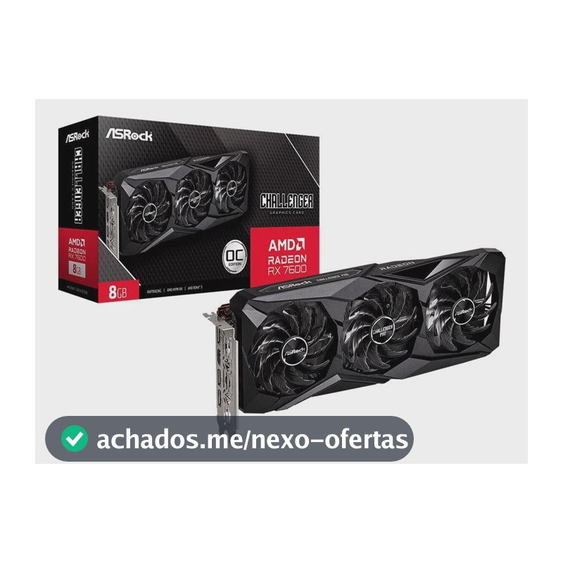 Placa De Vídeo Asrock Rx 7600 Challenger Pro Oc Amd Radeon
