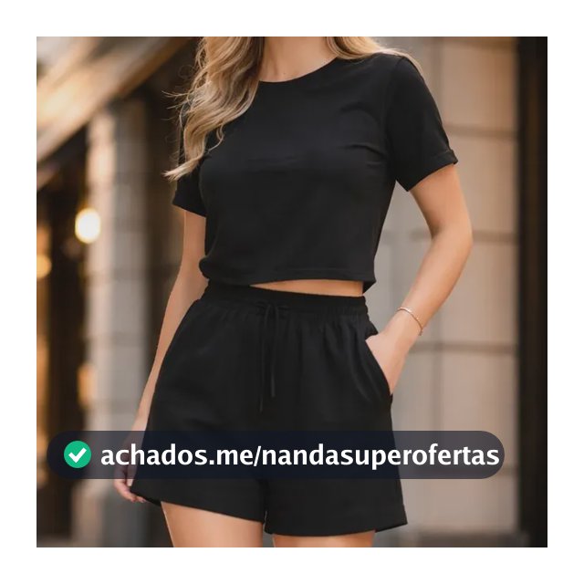 Conjunto Feminino Moletinho Short E Blusa  Bolso Cropped