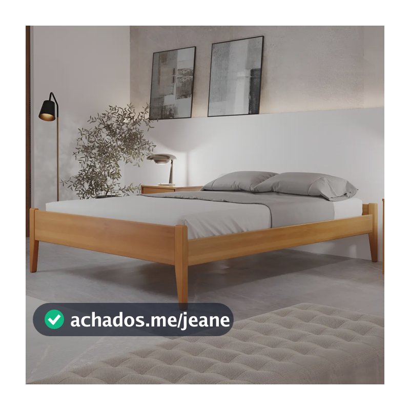Cama Casal 140cm Turca Slim Em Madeira Maciça Eb