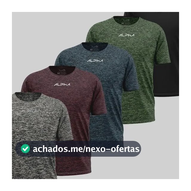 Kit 5 Camisetas New Fluid Mescla Dry Alpha Masculina