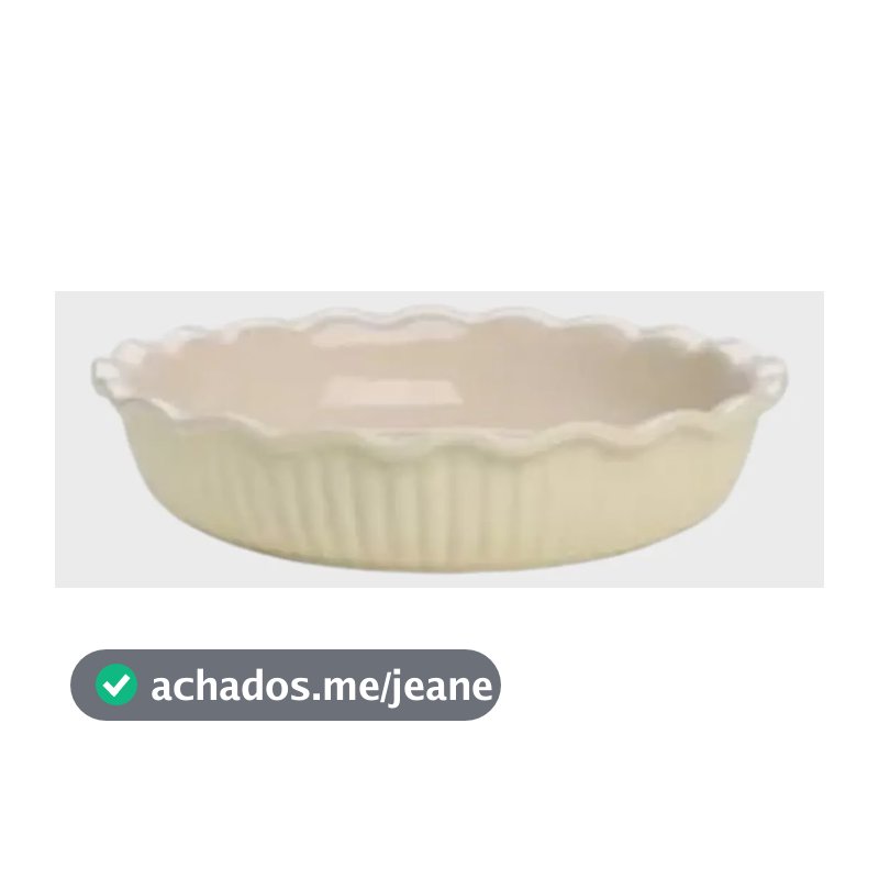 Travessa Assadeira Refratária Redonda  26cm Ceramica Creme Creme