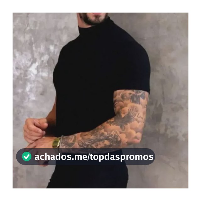 Camiseta Canelada Gola Alta Básica Masculina Old Money Slim