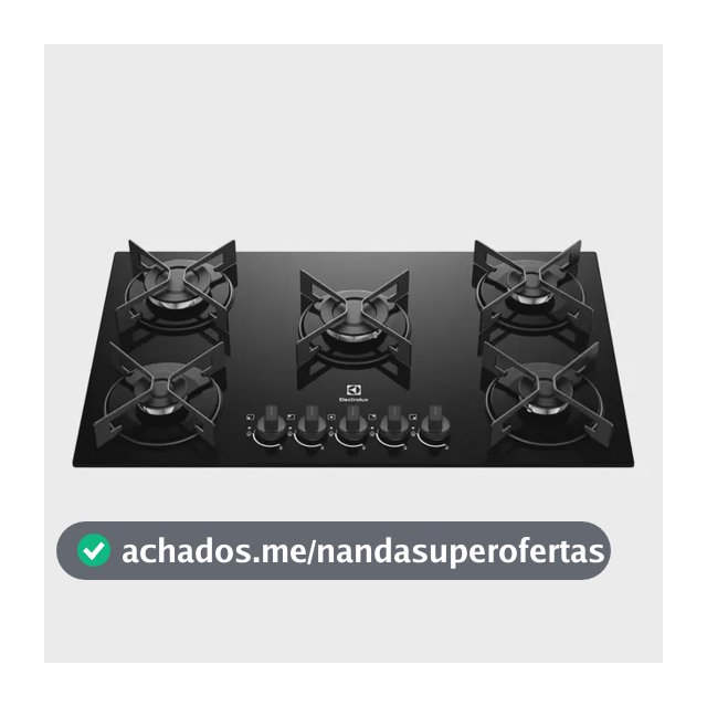 Cooktop 5 Bocas a Gás Electrolux Mesa de Vidro Efficient Grade de Aço Fosco (KE5GR) Bivolt