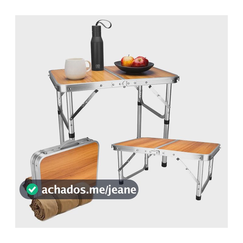 Mesa Dobrável Portátil Camping Praia Artiko Fold 60x40cm Regulável