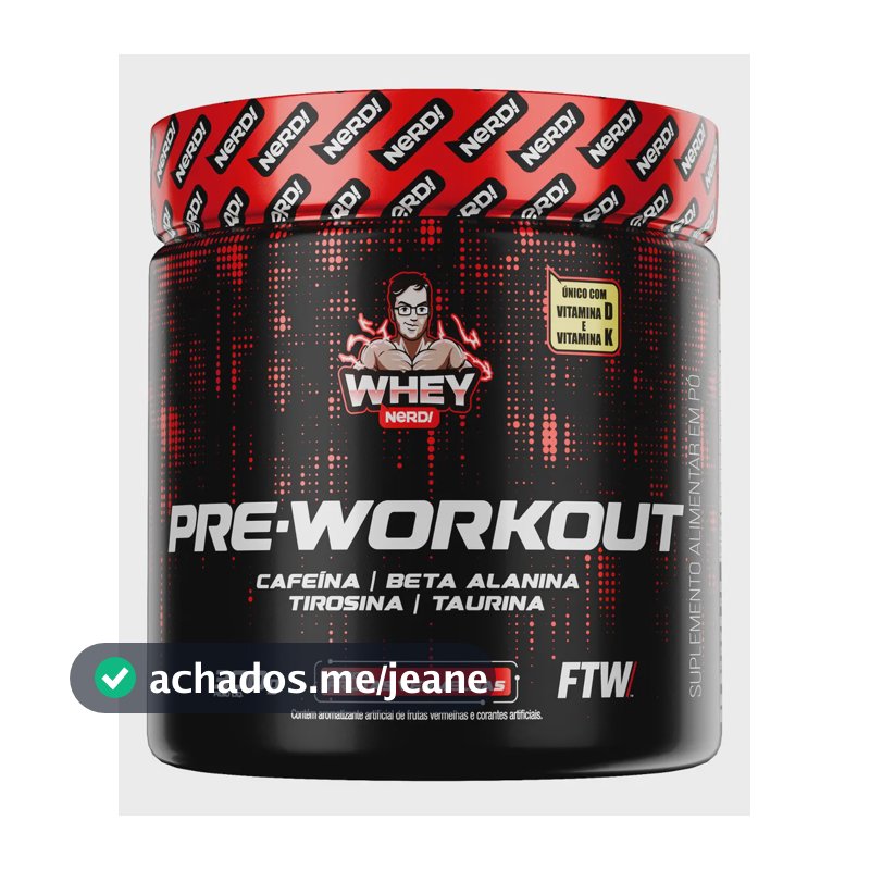 Pré Treino Whey Nerd Frutas Vermelhas Sem Glúten 300g