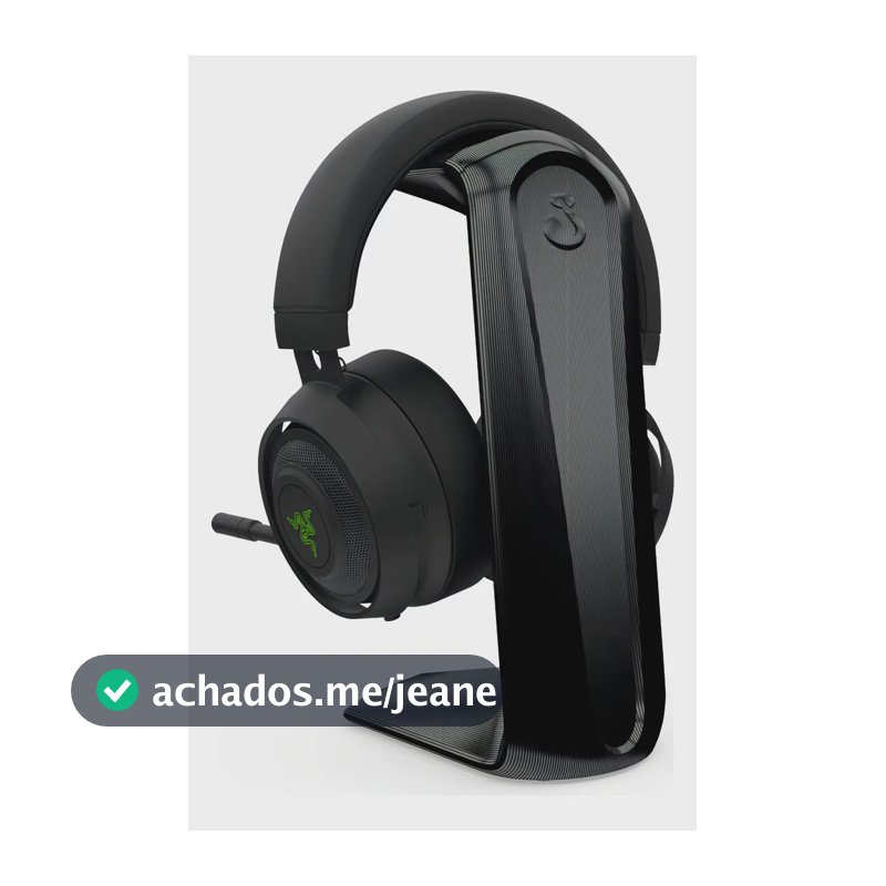 Suporte Headset Headphone Gamer Sculpy C1 Preto Mesa Fones Grandes Pés Silicone