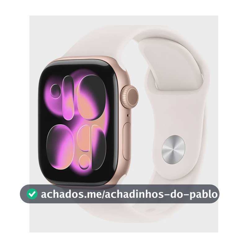 Apple Watch Series 11 GPS - Caixa cor de ouro rosa de alumínio – 42 mm - Pulseira esportiva blush-clara – P/M