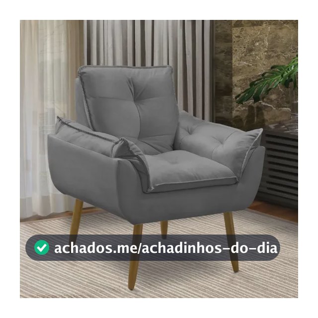 Poltrona Decorativa Opala Suede Para Sala Arapongas Luxo