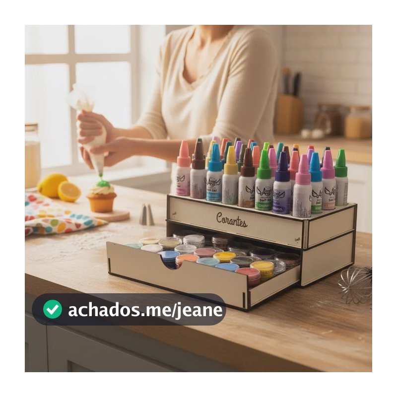 Porta Corantes De Decorar 40 De 25g + Gaveta,  Confeitaria.