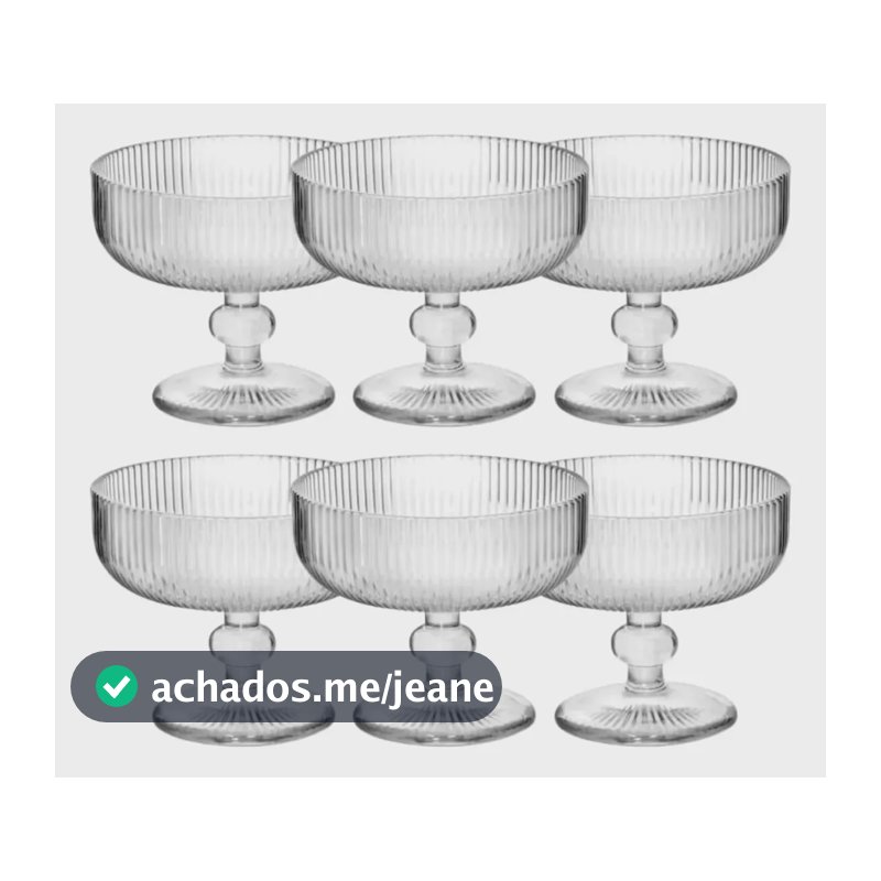 Jogo de Taças de Sobremesa Vidro 310ml 6 Peças Haüskraft Graffiato