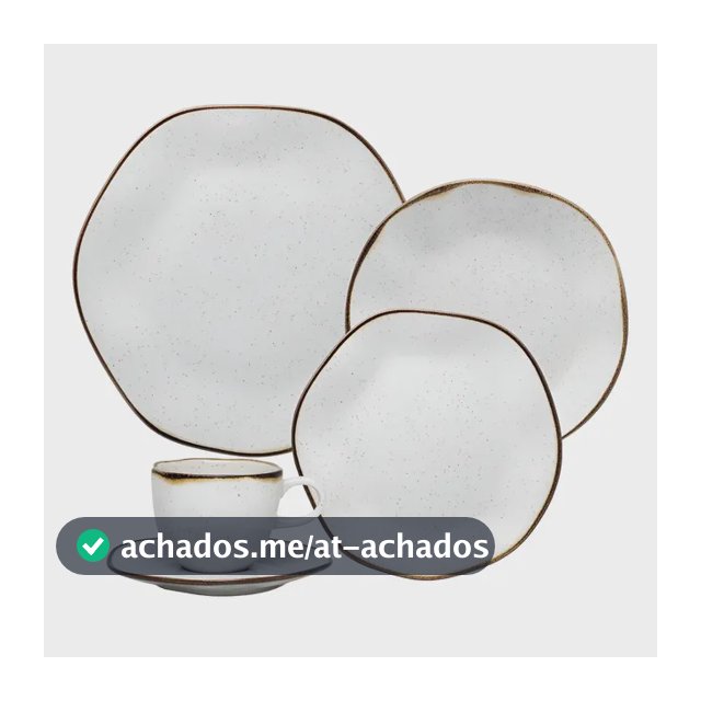 Aparelho de Jantar e Chá Ryo Maresia 20 Peças Off White e Marrom Oxford