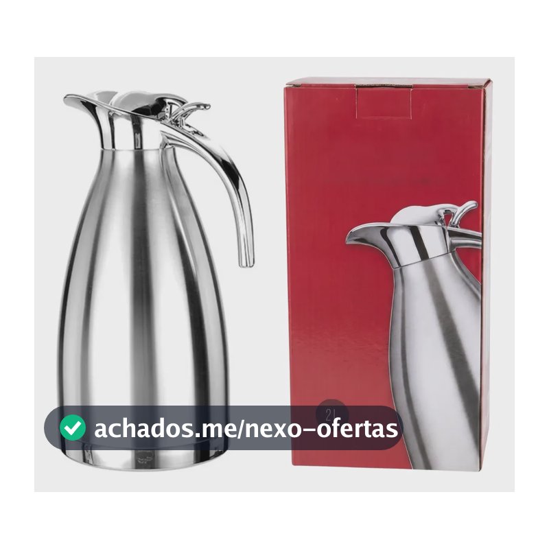 Garrafa Térmica De Café Em Aço Inox Inox 2 Litros