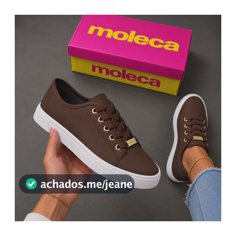 Tênis Moleca Feminino Casual Leve Confortável Estiloso Chocolate 38,0 Br