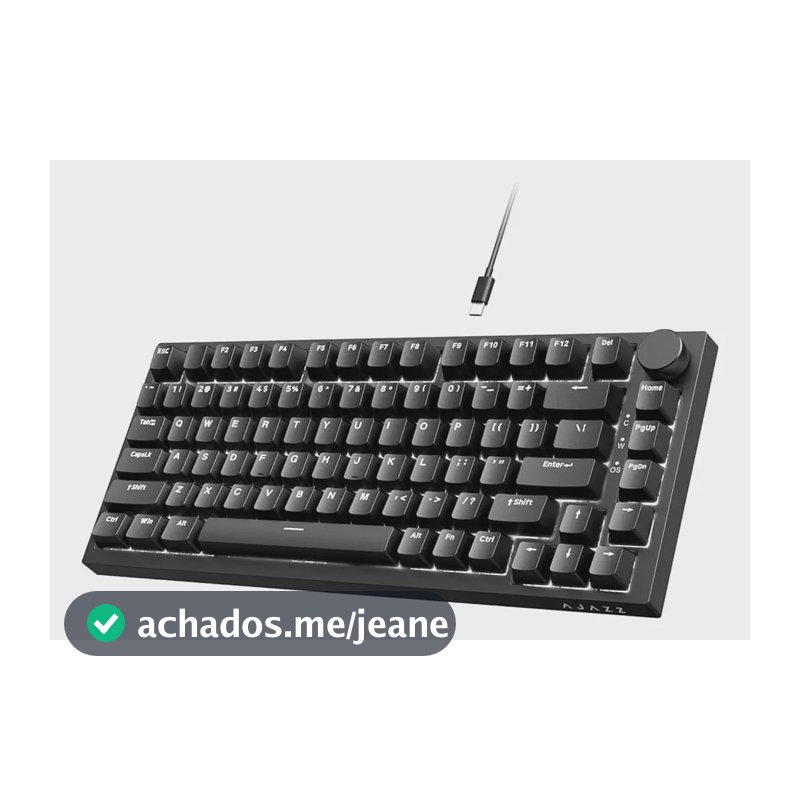Teclado Com Fio Ajazz Ak820, Interruptor Vermelho, Chave Pbt