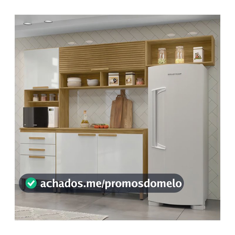 Cozinha Compacta Sara 5 Portas 2 Gavetas Marrocos/off White Cor Marrom-claro