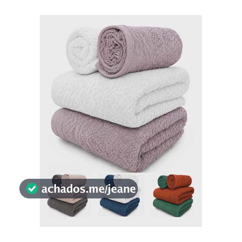 Jogo de Toalhas 4 Peças Banho e Rosto Aveludadas Felpudas Macias Jacquard Luxo 100% Algodão Toque Macio Alta Absorção Cor Uva Branco 2 Banho 70x130cm + 2 Rosto 50x70cm Renova Enxovais Alta Qualidade