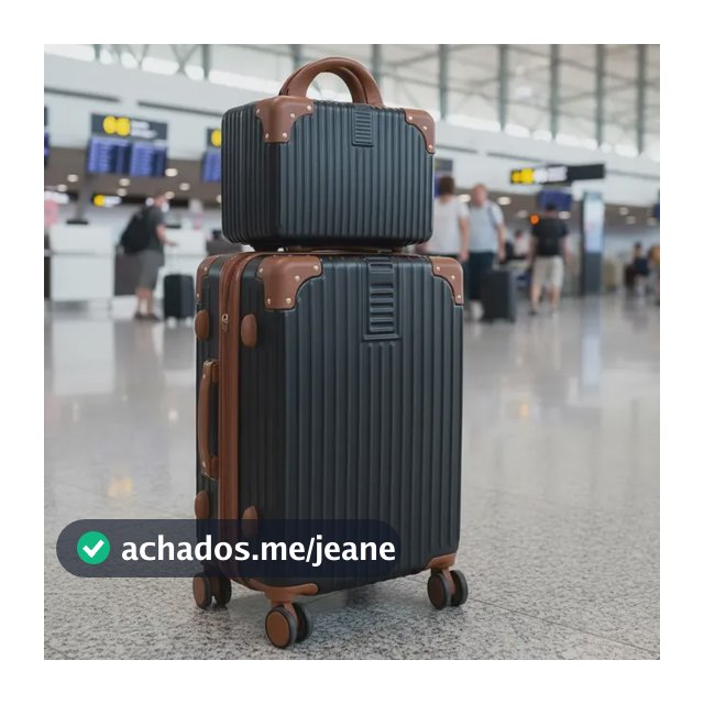 Mala De 10kg Bordo De Mão Bloguerinha Com Frasqueira Preto Com Bege Listras