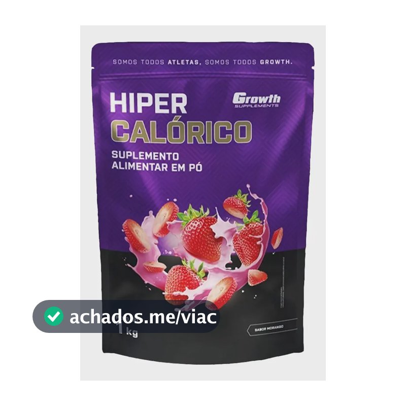 Hipercalórico 1kg Growth Supplements - Sabor Morango
