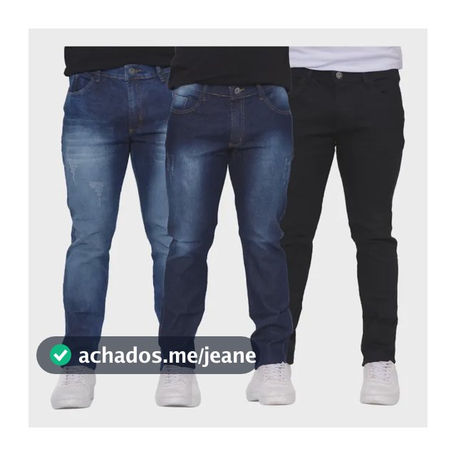Kit 3 Calças Masculina Com Laycra Skinny Tamanho 34 Ao 56