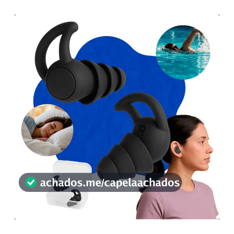 Protetor Auricular Conforto Higiene Segurança Para Dormir Natação Estudar Trabalhar Viajar E Esportes Preto , Anti-ruído
