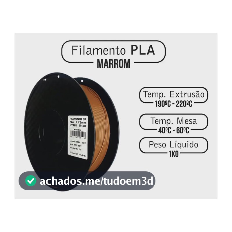 Filamento Pla 1.75mm 1kg Para Impressora 3d Masterprint Cor Marrom