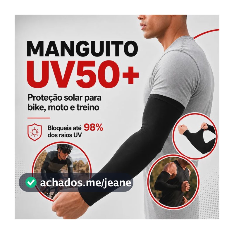Manguito Uv50+ Proteção Solar Compressão Para Ciclismo Corrida Bike Moto Academia Treino Esportivo Manga Respirável Secagem Rápida Confortável Unissex Alta Performance - Topsand Activewear