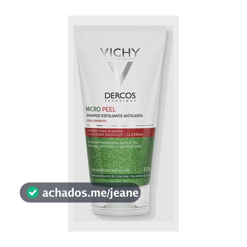 Shampoo Anticaspa Esfoliante Limpeza Profunda Ação Calmante com Ácido Salicílico e Piroctona Olamina Dercos Micro Peel Vichy, 150ml