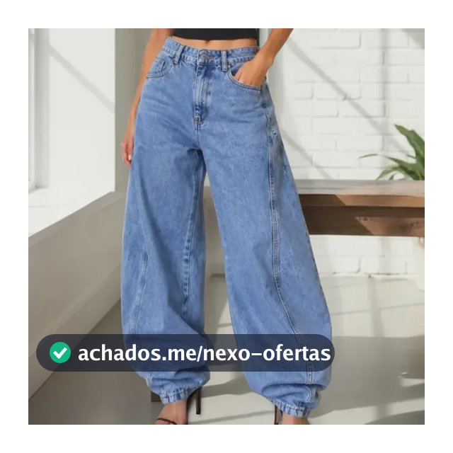 Calça Jeans Barrel Feminina Mom Ballon Cintura Alta